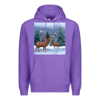 Purple winter deer Premium Hoodie - BarkalooDesign