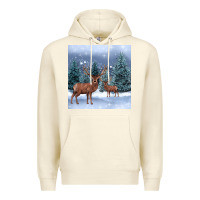 Sandshell winter deer Premium Hoodie - BarkalooDesign