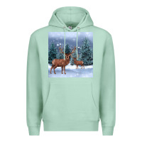 Seafoam winter deer Premium Hoodie - BarkalooDesign