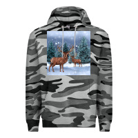Slate Camo winter deer Premium Hoodie - BarkalooDesign