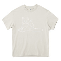 Cream cat butt white Heavy Core Tee - linhVisuals