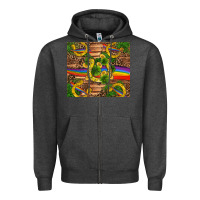 Charcoal Heather st patricks day horseshoe shamrock rainbow gold Zipper Hoodie - RanaPortraitStore