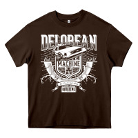 Chocolate Brown delorean machine Heavy Core Tee - linhVisuals