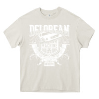 Cream delorean machine Heavy Core Tee - linhVisuals