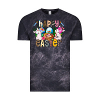Cloud Black Happy Easter Vintage Tee - CowhideDigitalArt