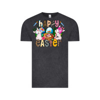 Vintage Black Happy Easter Vintage Tee - CowhideDigitalArt