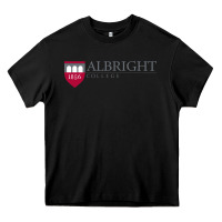 Black albright college vectorized Heavy Core Tee - linhVisuals