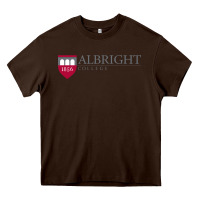 Chocolate Brown albright college vectorized Heavy Core Tee - linhVisuals