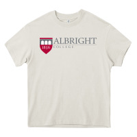 Cream albright college vectorized Heavy Core Tee - linhVisuals