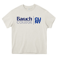 Cream baruch college vectorized Heavy Core Tee - linhVisuals