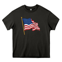 Asphalt American flag Heavy Core Tee - linhVisuals