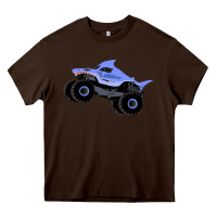 Chocolate Brown Monster Truck Megalodon Heavy Core Tee - linhVisuals
