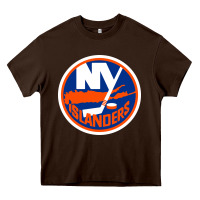 Chocolate Brown Ny islanders Heavy Core Tee - linhVisuals