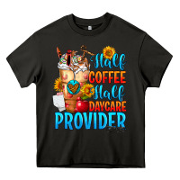 Asphalt Half coffee half daycare provider Heavy Core Tee - FaDigitalArtStudio