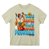 Mossy Half coffee half daycare provider Heavy Core Tee - FaDigitalArtStudio