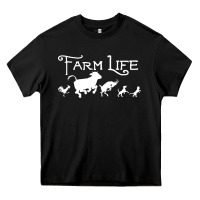 Black FARM LIFE ANIMAL Heavy Core Tee - linhVisuals
