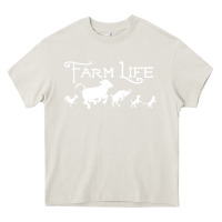 Cream FARM LIFE ANIMAL Heavy Core Tee - linhVisuals