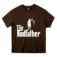 Chocolate Brown Fishing The Rodfather Heavy Core Tee - linhVisuals