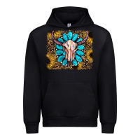 Black leopard sunflowers and gemstone skull Urban Hoodie - RanaPortraitStore