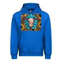 Cobalt leopard sunflowers and gemstone skull Urban Hoodie - RanaPortraitStore