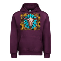 Mauve Wine leopard sunflowers and gemstone skull Urban Hoodie - RanaPortraitStore