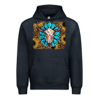 Navy leopard sunflowers and gemstone skull Urban Hoodie - RanaPortraitStore