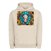 Pigment French Oak leopard sunflowers and gemstone skull Urban Hoodie - RanaPortraitStore