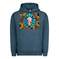 Pigment Midnight Navy leopard sunflowers and gemstone skull Urban Hoodie - RanaPortraitStore