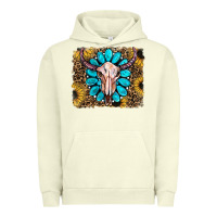 Pigment Pistachio leopard sunflowers and gemstone skull Urban Hoodie - RanaPortraitStore
