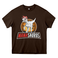 Chocolate Brown mamasaurus Heavy Core Tee - linhVisuals