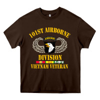Chocolate Brown Airborne 101st division Heavy Core Tee - linhVisuals