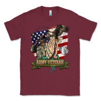 Burgundy army veteran  pray Classic Tee - BarkalooDesign