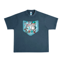 Midnight Navy Christmas Pocket Urban Heavy Tee - CowhideDigitalArt