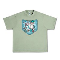 Oil Green Christmas Pocket Urban Heavy Tee - CowhideDigitalArt