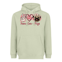 Matcha Peace Love Pugs Heavyweight Hoodie - Jasminsmagicworld
