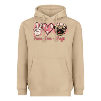 Mushroom Peace Love Pugs Heavyweight Hoodie - Jasminsmagicworld