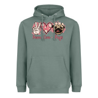 Sage Peace Love Pugs Heavyweight Hoodie - Jasminsmagicworld