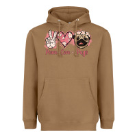 Toasted Coconut Peace Love Pugs Heavyweight Hoodie - Jasminsmagicworld