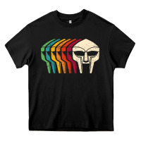 Black Retro Mask Doom Heavy Core Tee - linhVisuals