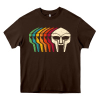 Chocolate Brown Retro Mask Doom Heavy Core Tee - linhVisuals