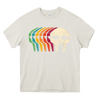 Cream Retro Mask Doom Heavy Core Tee - linhVisuals