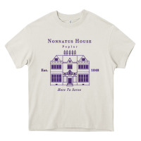 Cream nonnatus house  blue ink Heavy Core Tee - linhVisuals