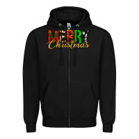 Black merry christmas western Zipper Hoodie - Jasminsmagicworld