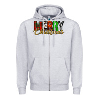 Heather Grey merry christmas western Zipper Hoodie - Jasminsmagicworld
