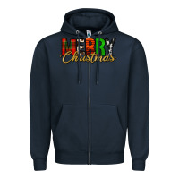Navy merry christmas western Zipper Hoodie - Jasminsmagicworld
