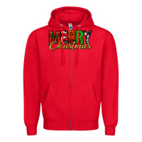 Red merry christmas western Zipper Hoodie - Jasminsmagicworld
