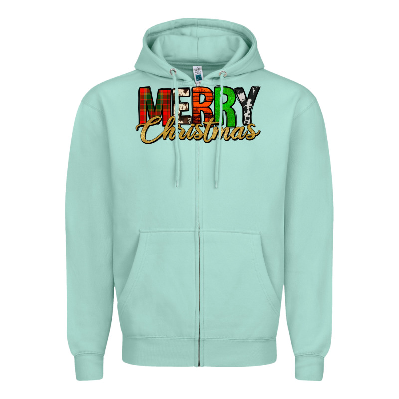 Merry Christmas Western Zipper Hoodie by Jasminsmagicworld | Teevron