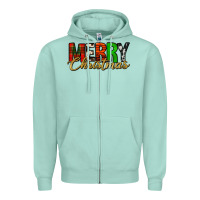 Seafoam merry christmas western Zipper Hoodie - Jasminsmagicworld