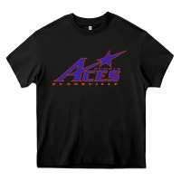 Black evansville purple aces Heavy Core Tee - linhVisuals