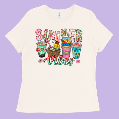 Summer Vibes Ladies Tee Designed By Cowhidedigitalart